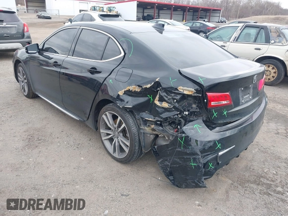2020 Acura TLX w/Technology Pkg with VIN 19UUB2F43LA003332, listed as a IAAI auction lot 41630479 with 56,237 mi miles. Bid and sale history available at carsss.com. Image 3.