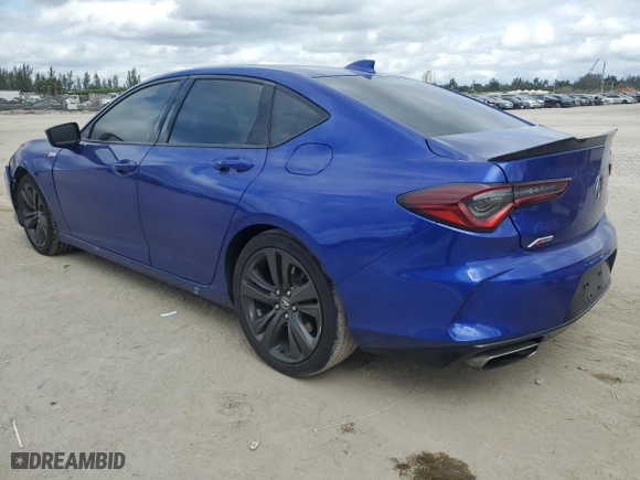 2021 Acura TLX w/A-Spec Package with VIN 19UUB5F56MA004051, listed as a Copart auction lot 46199585 with 58,623 mi miles and Salvage Title. Bid and sale history available at carsss.com. Image 2.