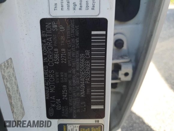 2014 Kia Optima Hybrid EX with VIN KNAGN4AD5E5066639, listed as a Copart auction lot 74722304 with 0 mi miles and Salvage Title. Bid and sale history available at carsss.com. Image 13.