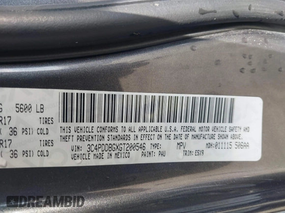 2016 Dodge Journey SXT with VIN 3C4PDDBGXGT200546, listed as a IAAI auction lot 41613264 with 117,603 mi miles and . Bid and sale history available at carsss.com. Image 9.