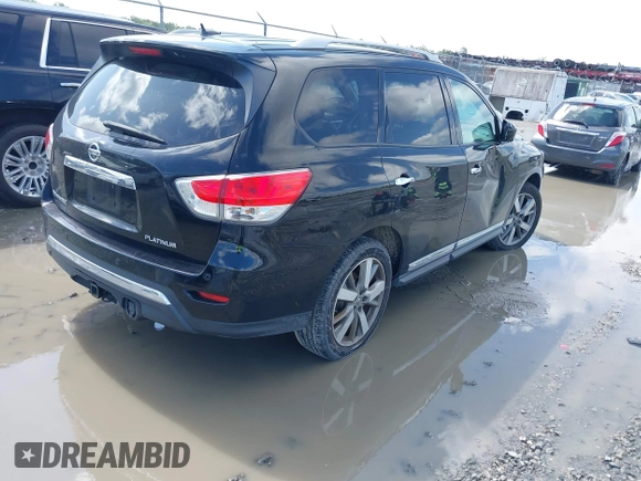 2013 Nissan Pathfinder S with VIN 5N1AR2MN0DC635487, listed as a IAAI auction lot 42501381 with 168,466 mi miles and . Bid and sale history available at DreamBid. Image 4.