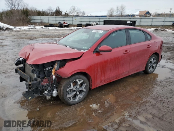 2021 Kia Forte LXS with VIN 3KPF24AD1ME390164, listed as a Copart auction lot 43323125 with 59,380 mi miles and Salvage Title. Bid and sale history available at carsss.com. Image 1.