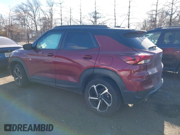 2022 Chevrolet TrailBlazer RS with VIN KL79MUSL6NB134627, listed as a IAAI auction lot 41338995 with 33,258 mi miles. Bid and sale history available at carsss.com. Image 3.