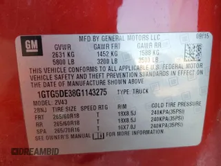 2016 GMC Canyon 2WD SLT with VIN 1GTG5DE38G1143275, listed as a Copart auction lot 84884364 with 131,332 mi miles and Salvage Title. Bid and sale history available at carsss.com. Image 12.