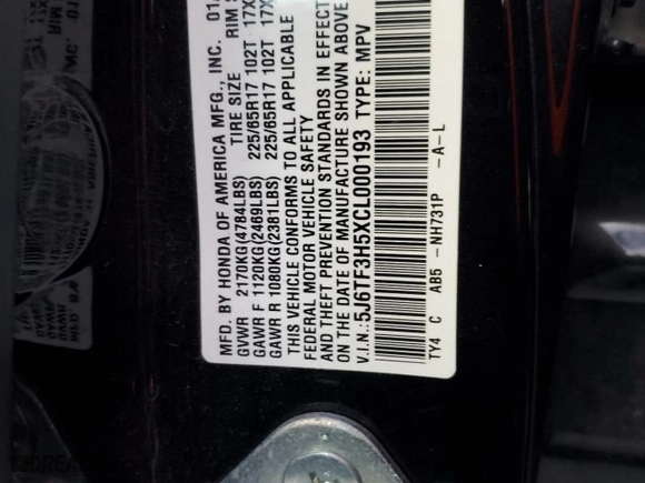 2012 Honda Crosstour EX-L with VIN 5J6TF3H5XCL000193, listed as a Copart auction lot 83740804 with 243,673 mi miles and Salvage Title. Bid and sale history available at carsss.com. Image 14.