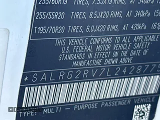 2020 Land Rover Discovery SE with VIN SALRG2RV7L2428775, listed as a Copart auction lot 45924585 with 99,242 mi miles and Clean Title. Bid and sale history available at DreamBid. Image 10.