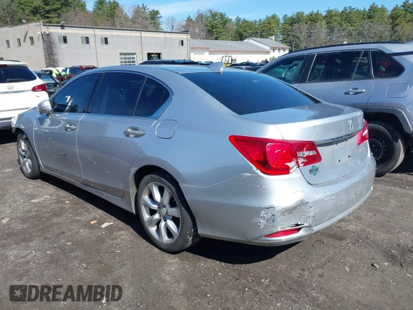 2014 Acura RLX with VIN JH4KC1F3XEC002575, listed as a IAAI auction lot 41972287 with 126,636 mi miles. Bid and sale history available at carsss.com. Image 3.