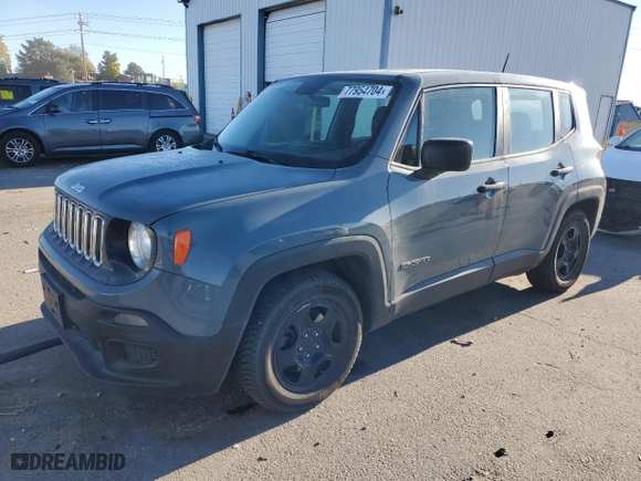 2017 Jeep Renegade Sport with VIN ZACCJAAH6HPF12808, listed as a Copart auction lot 77954704 with 80,509 mi miles and Salvage Title. Bid and sale history available at carsss.com. Image 1.