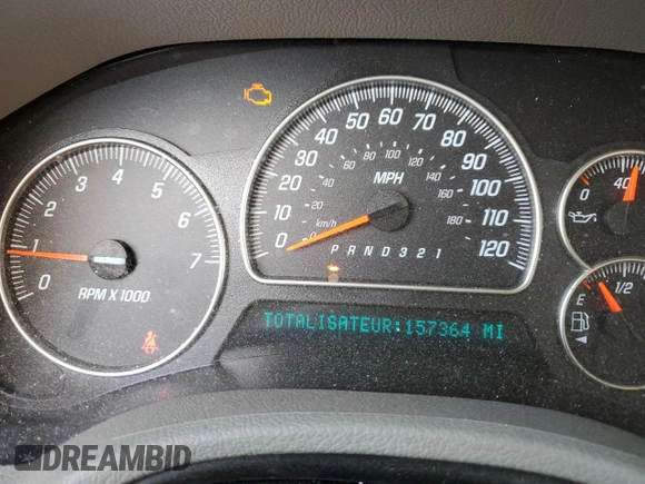 2007 GMC Envoy Denali with VIN 1GKET63M472231291, listed as a Copart auction lot 77020984 with 157,364 mi miles and Salvage Title. Bid and sale history available at DreamBid. Image 9.