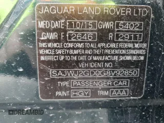 2016 Jaguar XJ Portfolio z VIN SAJWJ2GD0G8V92850, wystawiony jako Copart lot #47844065 z przebiegiem 99 652 mil mil oraz Szkoda całkowita • Salvage title. Historia ofert i sprzedaży dostępna na DreamBid. Obrazek 12.