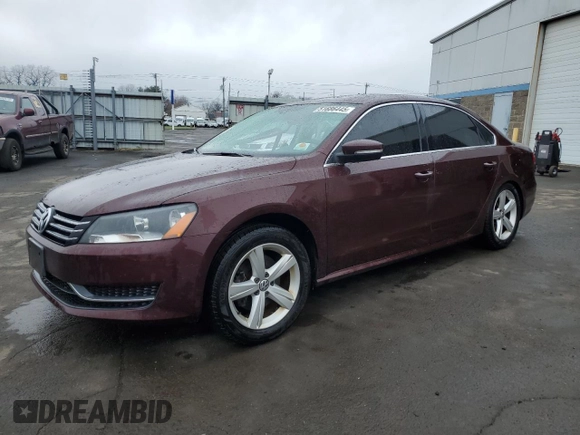 2013 Volkswagen Passat SE w/Sunroof with VIN 1VWBP7A31DC057251, listed as a Copart auction lot 51686445 with 107,792 mi miles and Salvage Title. Bid and sale history available at carsss.com. Image 1.