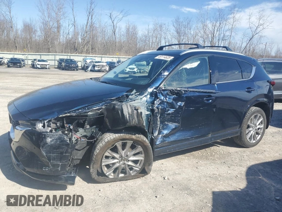 2025 Mazda CX-5 2.5 S Premium Plus Package with VIN JM3KFBEM9S0568966, listed as a Copart auction lot 49114635 with 7,235 mi miles and Salvage Title. Bid and sale history available at carsss.com. Image 1.