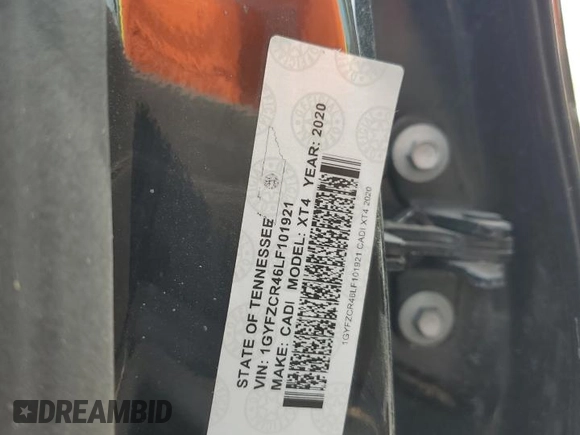2020 Cadillac XT4 FWD Premium Luxury with VIN 1GYFZCR46LF101921, listed as a Copart auction lot 44065175 with Not provided miles and Non repairable. Bid and sale history available at DreamBid. Image 13.