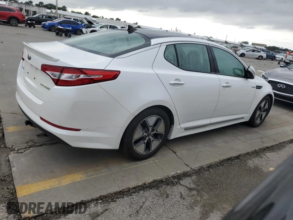 2013 Kia Optima Hybrid LX with VIN KNAGM4AD0D5045263, listed as a Copart auction lot 75125224 with 0 mi miles and Salvage Title. Bid and sale history available at carsss.com. Image 3.