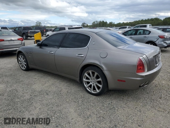 2005 Maserati Quattroporte z VIN ZAMCE39A050017377, wystawiony jako Copart lot #50191415 z przebiegiem 39 545 mil mil oraz Czysty tytuł • Clean title. Historia ofert i sprzedaży dostępna na DreamBid. Obrazek 2.