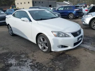 2010 Lexus IS with VIN JTHFE2C21A2500693, listed as a IAAI auction lot 41331609 with 84,274 mi miles. Bid and sale history available at carsss.com. Image 1.