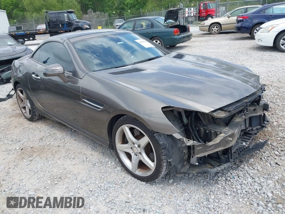 2015 Mercedes-Benz SLK 250 with VIN WDDPK4HA5FF110938, listed as a IAAI auction lot 42098160 with 46,779 mi miles and . Bid and sale history available at DreamBid. Image 1.