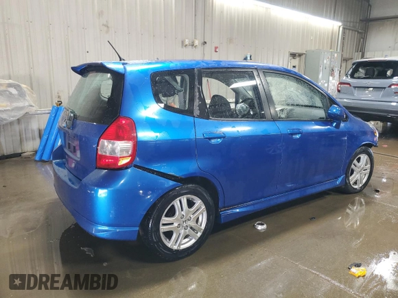 2008 Honda Fit Sport with VIN JHMGD38678S036943, listed as a Copart auction lot 48929485 with 152,950 mi miles and Salvage Title. Bid and sale history available at carsss.com. Image 3.