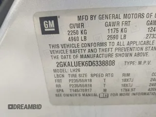 2013 GMC Terrain SLT with VIN 2GKALUEK6D6338808, listed as a IAAI auction lot 42039903 with 263,733 mi miles and . Bid and sale history available at DreamBid. Image 9.