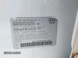2012 Audi Q5 Premium Plus with VIN WA1LFAFP5CA037785, listed as a IAAI auction lot 42278530 with 138,437 mi miles and . Bid and sale history available at DreamBid. Image 9.