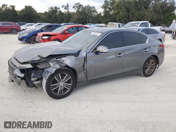 2017 Infiniti Q50 3.0t Premium with VIN JN1EV7AP7HM730037, listed as a Copart auction lot 79605044 with 106,596 mi miles and Salvage Title. Bid and sale history available at carsss.com. Image 1.