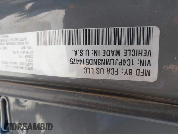 2022 Jeep Cherokee Latitude Lux с VIN 1C4PJLMN3ND514475, выставлен на аукционе IAAI как лот 41756815 с пробегом 39 915 миль миль и . История ставок и продаж доступна на DreamBid. Изображение 9.