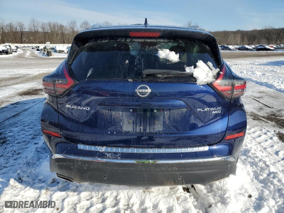 2023 Nissan Murano Platinum with VIN 5N1AZ2DSXPC109457, listed as a Copart auction lot 89325045 with 7,685 mi miles and Salvage Title. Bid and sale history available at carsss.com. Image 6.