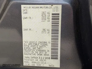 2016 Nissan Altima 2.5 S with VIN 1N4AL3AP6GN311508, listed as a IAAI auction lot 41953757 with 88,496 mi miles. Bid and sale history available at carsss.com. Image 9.