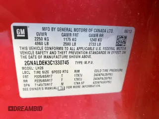 2012 Chevrolet Equinox 1LT z VIN 2GNALDEK3C1330745, wystawiony jako Copart lot #57964005 z przebiegiem 155 528 mil mil oraz Tytuł czysty. Historia ofert i sprzedaży dostępna na DreamBid. Obrazek 13.