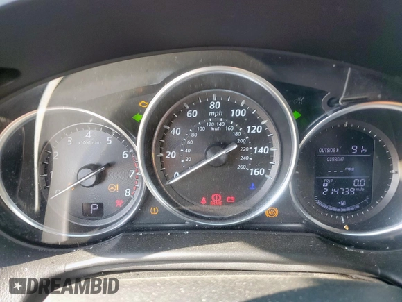 2014 Mazda CX-5 Touring with VIN JM3KE2CY1E0323298, listed as a Copart auction lot 50421685 with 214,739 mi miles and Salvage Title. Bid and sale history available at DreamBid. Image 9.