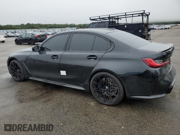 2024 BMW M3 Competition xDrive with VIN WBS43AY0XRFT17144, listed as a Copart auction lot 60822865 with 34,710 mi miles and Salvage title. Bid and sale history available at DreamBid. Image 2.