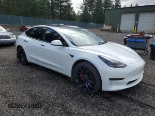 2023 Tesla Model 3 Performance with VIN 5YJ3E1EC0PF498509, listed as a Copart auction lot 50579835 with 32,327 mi miles and Salvage Title. Bid and sale history available at carsss.com. Image 4.