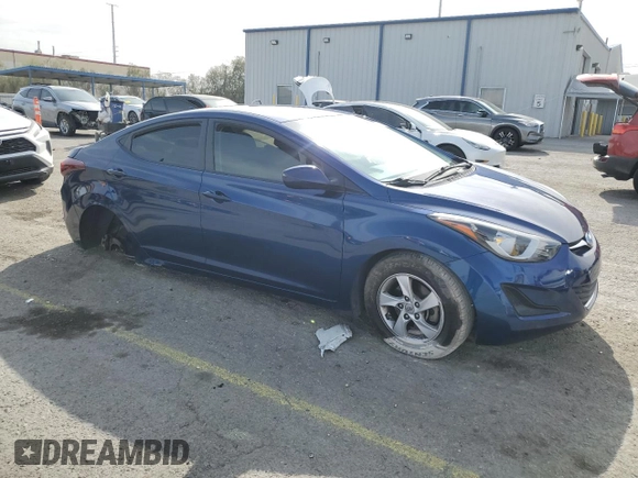 2015 Hyundai Elantra SE with VIN 5NPDH4AE0FH583712, listed as a Copart auction lot 52386265 with Not Provided miles and Salvage Title. Bid and sale history available at DreamBid. Image 4.