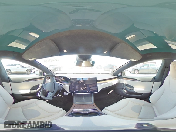 2022 Tesla Model S with VIN 5YJSA1E58NF463934, listed as a Copart auction lot 52435155 with 18,954 mi miles and Salvage Title. Bid and sale history available at DreamBid. Image 13.
