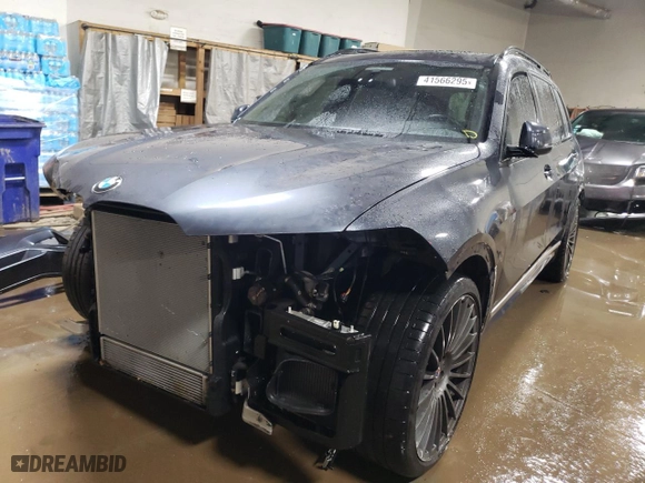 2022 BMW X7 ALPINA XB7 with VIN 5UXCX6C19N9N06296, listed as a Copart auction lot 41566295 with 23,808 mi miles and Salvage Title. Bid and sale history available at carsss.com. Image 1.