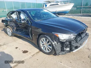 2014 Infiniti Q50 Sport with VIN JN1BV7AR2EM705059, listed as a IAAI auction lot 42019066 with 61,012 mi miles and . Bid and sale history available at carsss.com. Image 1.
