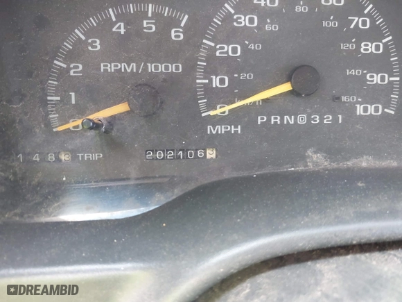 1997 Chevrolet Tahoe with VIN 1GNEK13R6VJ443195, listed as a IAAI auction lot 42000733 with 202,106 mi miles. Bid and sale history available at carsss.com. Image 7.