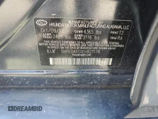 2014 Hyundai Sonata SE with VIN 5NPEC4AC0EH827178, listed as a Copart auction lot 52821265 with 52,961 mi miles and Salvage Title. Bid and sale history available at DreamBid. Image 12.
