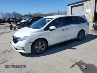 2021 Honda Odyssey EX with VIN 5FNRL6H50MB038692, listed as a Copart auction lot 50720215 with 45,511 mi miles and Salvage Title. Bid and sale history available at DreamBid. Image 1.