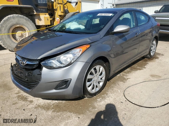 2012 Hyundai Elantra GLS with VIN 5NPDH4AE1CH129139, listed as a Copart auction lot 48070545 with 57,421 mi miles and Salvage Title. Bid and sale history available at carsss.com. Image 1.
