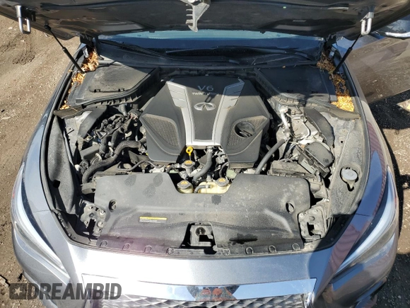 2018 Infiniti Q50 Red Sport 400 with VIN JN1FV7AR1JM700091, listed as a Copart auction lot 49920735 with 59,254 mi miles and Salvage Title. Bid and sale history available at DreamBid. Image 11.