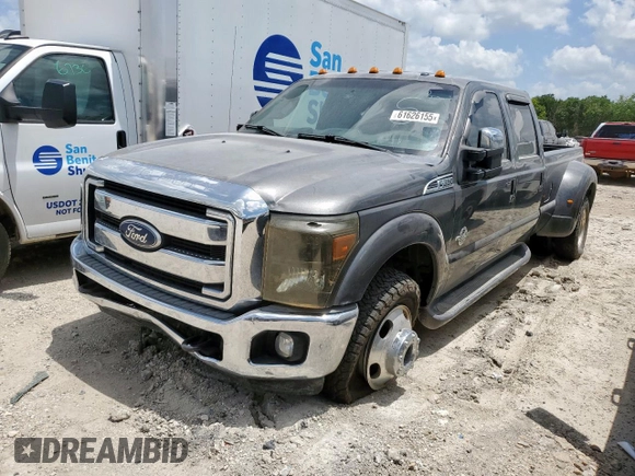 2015 Ford F-350 Lariat with VIN 1FT8W3CT5FEA32754, listed as a Copart auction lot 61626155 with 257,617 mi miles and Clean title. Bid and sale history available at DreamBid. Image 1.