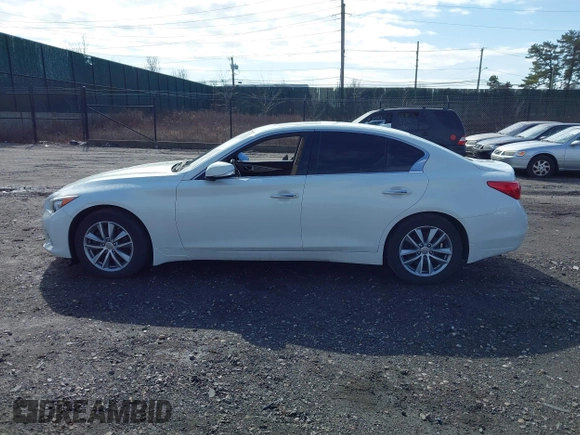 2014 Infiniti Q50 Premium with VIN JN1BV7AR9EM701624, listed as a IAAI auction lot 41711699 with 119,418 mi miles. Bid and sale history available at carsss.com. Image 14.