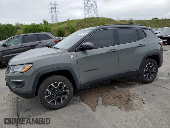 2021 Jeep Compass Trailhawk with VIN 3C4NJDDB9MT594344, listed as a Copart auction lot 58821455 with 80,039 mi miles and Salvage title. Bid and sale history available at DreamBid. Image 1.