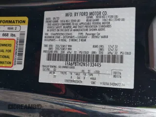 2022 Ford Mustang EcoBoost with VIN 1FA6P8TH2N5133445, listed as a IAAI auction lot 41723239 with 48,117 mi miles and . Bid and sale history available at DreamBid. Image 9.