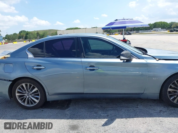 2018 Infiniti Q50 Luxe with VIN JN1EV7AP5JM590494, listed as a IAAI auction lot 41936520 with 101,580 mi miles and . Bid and sale history available at carsss.com. Image 14.