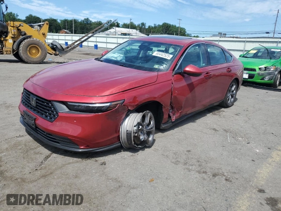 2024 Honda Accord EX-L with VIN 1HGCY2F67RA001054, listed as a Copart auction lot 65442525 with 16,994 mi miles and Salvage title. Bid and sale history available at DreamBid. Image 1.