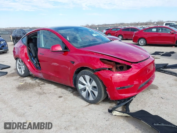 2023 Tesla Model Y Long Range with VIN 7SAYGDEE5PA198483, listed as a IAAI auction lot 41433952 with 24,753 mi miles and . Bid and sale history available at DreamBid. Image 1.