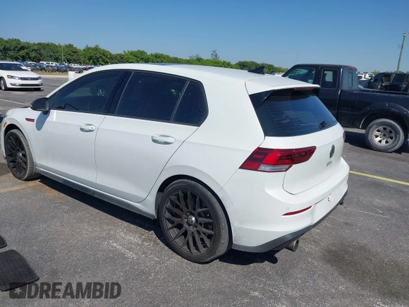 2023 Volkswagen Golf GTI SE with VIN WVW3A7CD9PW203431, listed as a IAAI auction lot 41738322 with 33,958 mi miles. Bid and sale history available at carsss.com. Image 3.