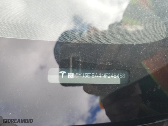 2022 Tesla Model 3 with VIN 5YJ3E1EA4NF248458, listed as a Copart auction lot 46915715 with 23,317 mi miles and Salvage Title. Bid and sale history available at carsss.com. Image 14.